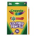 Pencils | Crayola 684036 3.3 mm 2B Short-Length Colored Pencil Set - Assorted Lead and Barrel Colors (36/Set) image number 0