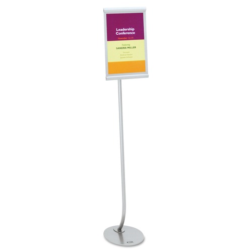 Cleaning & Janitorial Accessories | Quartet 7922 Aluminum Frame 11 in. x 17 in. Designer Sign Stand - Silver image number 0