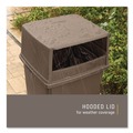 Trash & Waste Bins | Rubbermaid Commercial FG256V00BRN 23 in. x 26.63 in. x 13 in. Hooded Top Glutton Receptacle without Door - Brown image number 3