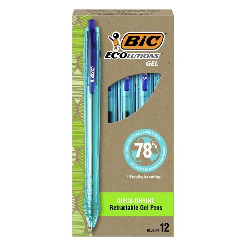 Pens | BIC RGLE11 BLU Ecolutions 1 mm Medium Gel Pen - Blue Ink/Blue Barrel (1-Dozen) image number 0