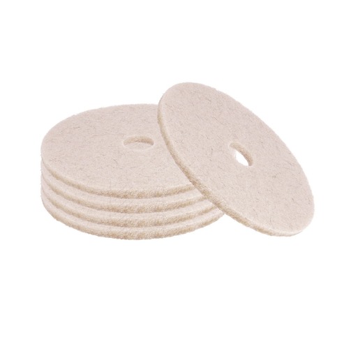 Cleaning & Janitorial Accessories | Boardwalk BWK4017NHE 17 in. Diameter Natural Hog Hair Burnishing Floor Pads - Tan (5/Carton) image number 0