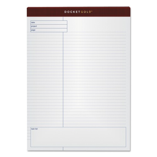 Notebooks & Pads | TOPS 77102 40-Sheets 8.5 in. x 11.75 in. Project-Management Format Quadrille Rule Docket Gold Planning Pads - White (4/Pack) image number 0