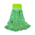 Mops | Boardwalk BWK1200LCT EcoMop Recycled Fiber Looped-End Mop Heads - Large, Green (12/Carton) image number 1