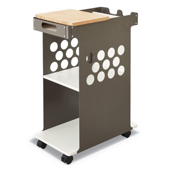 CLEANING CARTS | Safco 5209WH 200 lbs. Capacity 29.75 in. x 15.75 in. x 16.5 in. Mini Rolling Storage Cart - White