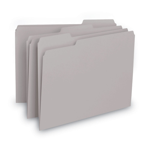 File Folders | Smead 10251 1/3-Cut Tabs Assorted Letter Size 0.75 in. Expansion Interior File Folders - Gray (100/Box) image number 0