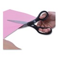 Arts & Crafts Supplies | Westcott 15583 8 in. Long 3.25 in. Cut Length KleenEarth Basic Plastic Handle Scissors - Straight Black Handle image number 4
