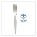 Cutlery | Boardwalk BWKFORKWHPSIW Heavyweight Wrapped Polystyrene Plastic Fork Cutlery - White (1000/Carton) image number 6