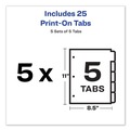 Dividers & Tabs | Avery 11515 Print-On 11 in. x 8.5 in. 5-Tab 3-Hole Customizable Punched Dividers - White (5/Pack) image number 4