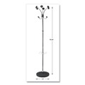 Wall Racks & Hooks | Alba PMCLAS 16w x 16d x 70.5h Chromy 12-Knob Coat Stand - Chrome/Black image number 7