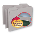 File Folders | Smead 10251 1/3-Cut Tabs Assorted Letter Size 0.75 in. Expansion Interior File Folders - Gray (100/Box) image number 3