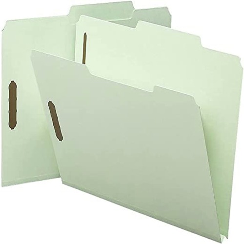 File Folders | Smead 14980 Recycled Pressboard Folders with 2/5-Cut Tab - Letter, Gray-Green (25/Box) image number 0
