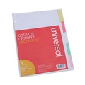Dividers & Tabs | Universal UNV20816 11 in. x 8.5 in. 5-Tab Deluxe Write-On/Erasable Tab Index - White, Assorted Tabs (1 Set) image number 1