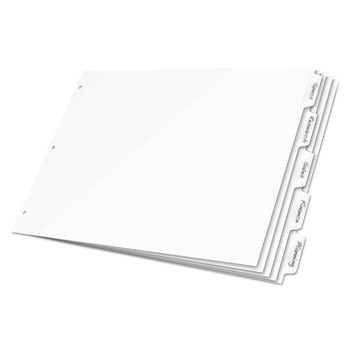 Cardinal 84270CB 11 in. x 17 in. 5-Tab Write 'n Erase Tabloid Index Dividers - White
