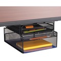 Desktop Organizers | Safco 3244BL Onyx 12.33 in. x 10 in. x 7.25 in. Under Desk Hanging Mesh Organizer with Drawer - Black image number 0