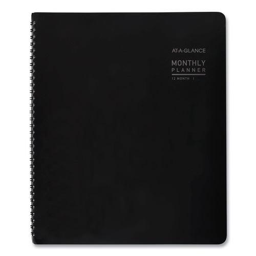 Notebooks & Pads | AT-A-GLANCE 70206X05 11 in. x 9 in. 12-Month (Jan to Dec): 2026 Premium Paper Contemporary Monthly Planner - Black Cover image number 0