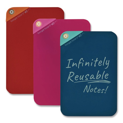 Sticky Notes & Post it | Boogie Board VN40M60002 VersaNotes Reusable Notes, 4 x 6, Assorted Colors, 3/Pack image number 0