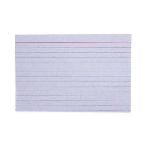Flash Cards | Universal UNV47230EE 4 in. x 6 in. Index Cards - Ruled, White (100/Pack) image number 0