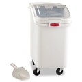 Just Launched | Rubbermaid Commercial FG360288WHT 15.5 in. x 29.5 in. x 28 in. 26.18 gal. ProSave Mobile Plastic Ingredient Bin - White image number 1