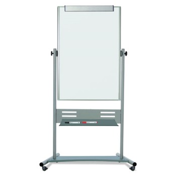 MasterVision QR5203 35.4 in. x 47.2 in. 80 in. Tall Vertical Orientation Revolver  - Silver Aluminum Frame