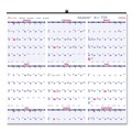 Bulletin Boards | Brownline C172212 12-Month (Jan to Dec): 2026 24 in. x 36 in. Yearly Wall Calendar - White/Blue Sheets image number 1