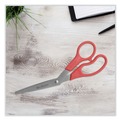 Arts & Crafts Supplies | Westcott 10703 8 in. Long 3.5 in. Cut Length Value Line Stainless Steel Shears - Crane-Style Red Handle image number 5