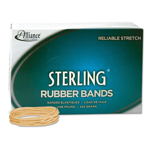 Rubber Bands | Alliance 24195 1 lbs. Box Size 19 0.03 in. Gauge Sterling Rubber Bands - Crepe (1-Box) image number 0