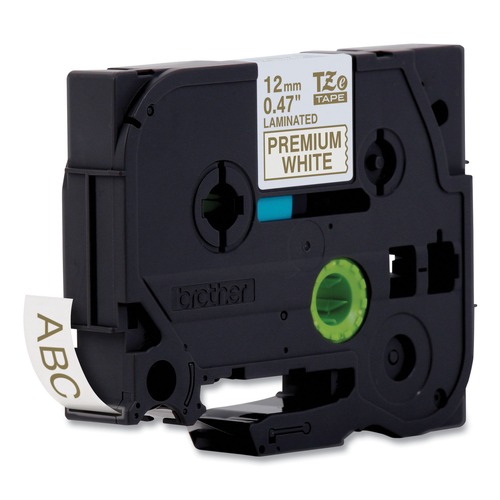 Tapes | Brother TZEPR234 0.47 in. x 26.2 ft. TZe Premium Laminated Tape - Gold on White image number 0