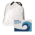Trash Bags | Boardwalk BWK1DK100 13 Gallon 24 in. x 28 in. Drawstring Kitchen Bags - White (50 Bags/Roll, 2 Rolls/Carton) image number 0