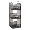 Desktop Organizers | Safco 3290BL 6 in. x 6 in. x 18 in. Steel Mesh 3 Compartments Onyx Breakroom Organizers - Black image number 3