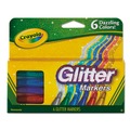 Washable Markers | Crayola 588629 Medium Bullet Tip Glitter Markers - Assorted Colors (6/Set) image number 0