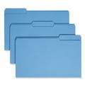 File Folders | Smead 17043 1/3-Cut Tabs Assorted Legal Size 0.75 in. Expansion Colored File Folders - Blue (100/Box) image number 0