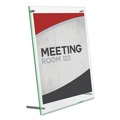 Mailroom Equipment | Deflecto 799693 Letter Insert Superior Image Beveled Edge Sign Holder - Clear/Green-Tinted Edges image number 5