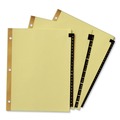 Just Launched | Avery 11352 11 in. x 8.5 in. 31-Tab Preprinted Leather 1 to 31 Tab Dividers with Gold Reinforced Edge - Black/Buff (1-Set) image number 2