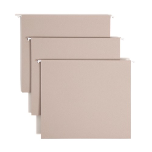 File Folders | Smead 64240 TUFF Extra Capacity Hanging File Folders with Easy Slide Tab 2-in Capacity Letter 1/3-Cut Tabs Steel Gray 18/Box image number 0