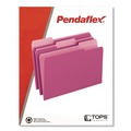 File Folders | Pendaflex 4210 1/3 PIN 1/3-Cut Assorted Tabs Interior Letter File Folders - Pink (100/Box) image number 3