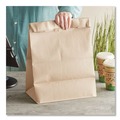  | Ross & Wallace Paper Products 110410 12 in. x 7 in. x 17 in. 52 lbs. Capacity 1/6 BBL Grocery Paper Bags - Kraft (500/Bundle) image number 2