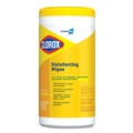 Hand Wipes | Clorox 15948 1-Ply 7 in. x 8 in. Disinfecting Wipes - Lemon Fresh, White (75/Canister) image number 0