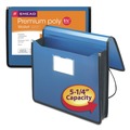 File Folders | Smead 71503 5.25 in. Expansion Letter Size 1 Section Elastic Cord Closure Poly Premium Wallets - Navy Blue image number 4