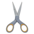 Arts & Crafts Supplies | Westcott 13824 5 in. and 7 in. Long 2.25 in. and 3.5 in. Cut Length Titanium Bonded Scissors - Straight Gray/Yellow Handle (2/Pack) image number 2