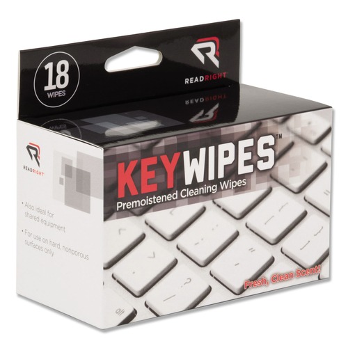 Cleaning & Janitorial Supplies | Read Right RR1233 6.88 x 5 KeyWipes Keyboard Wet Wipes - Unscented (18/Box) image number 0