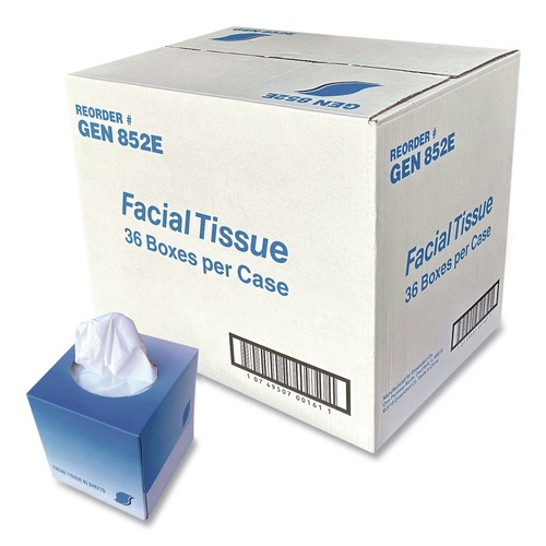 Tissues | GEN GEN852E 2-Ply Facial Tissue Cube Box - White (36 Boxes/Carton) image number 0