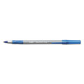 Pens | BIC GSFG11 BLU Round Stic Grip Xtra Comfort Fine 0.8 mm. Stick Ballpoint Pen - Blue Ink/Gray/Blue Barrel (1-Dozen) image number 3