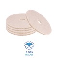 Sponges & Scrubbers | Boardwalk BWK4021NHE 21 in. Diameter Natural Hog Hair Burnishing Floor Pads - Tan (5/Carton) image number 3