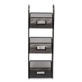 Desktop Organizers | Safco 3290BL 6 in. x 6 in. x 18 in. Steel Mesh 3 Compartments Onyx Breakroom Organizers - Black image number 5