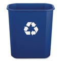 Trash & Waste Bins | Boardwalk TCIND312BLR 3 Gallon Polypropylene Deskside Recycling Bin - Blue image number 3