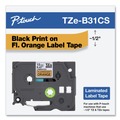 Tapes | Brother P-Touch TZEB31CS TZe 0.47 in. x 26.2 ft. Laminated Removable Label Tapes - Black on Orange image number 3