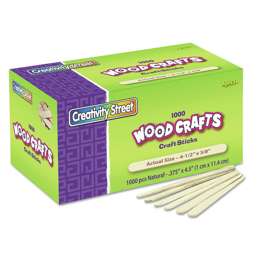 Cutlery | Creativity Street PAC3775-01 4.5 in. x 0.38 in. Wood Craft Sticks - Natural (1000/Box) image number 0