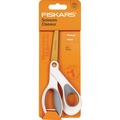Back to School Sale | Fiskars 1069766 8 in. Long 4 in. Cut Length Offset SoftGrip Titanium Scissors - White Handle image number 3
