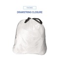 Trash Bags | Boardwalk BWK1DK100 13 Gallon 24 in. x 28 in. Drawstring Kitchen Bags - White (50 Bags/Roll, 2 Rolls/Carton) image number 4