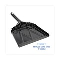 Cleaning Tools | Boardwalk 528147 12 in. x 14 in. 20-Gauge Steel Dust Pan with 5 in. Handle - Black (12/Carton) image number 5